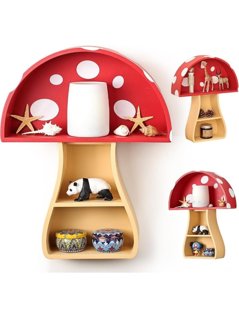 Whimsical Mushroom Shelf - Cottage Core Room Decor, Living Wall Art, Unique Home